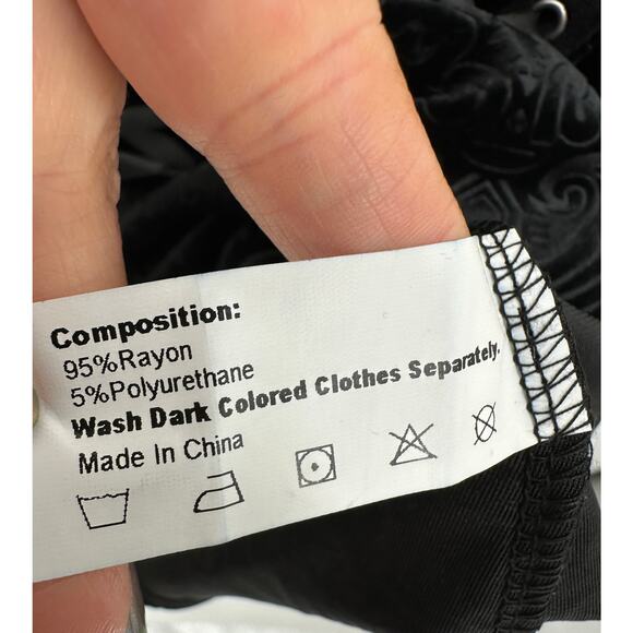 Rosegal Top 2X Black Velour Floral‎ Tie Whimsigoth Renaissance Witch Cosplay - Picture 8 of 8